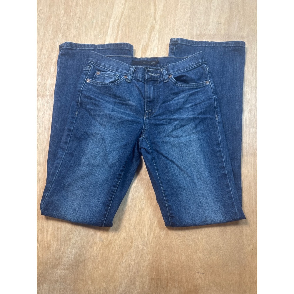 Calvin Klein Low Rise Jeans Womens Blue Size 2 Y2K Bootcut Denim Medium Wash - Picture 9 of 10